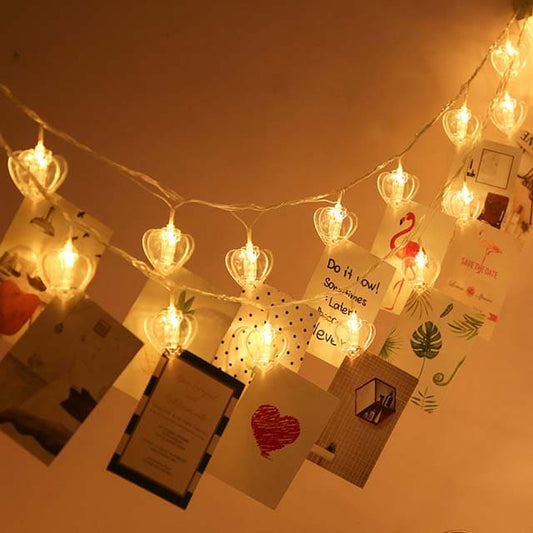Fotoslinger met hartjes verlichting - 6 meter & 40 LED