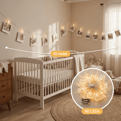 Fotoslinger met verlichting - 10 meter & 80 LED