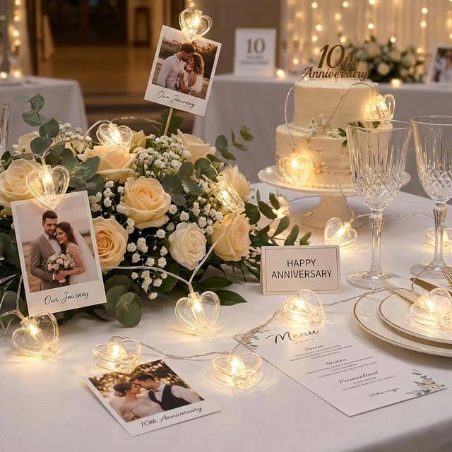 Fotoslinger met hartjes verlichting - 6 meter & 40 LED